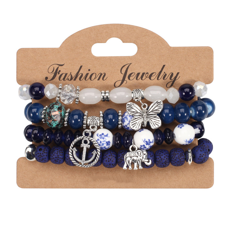 4-Piece Bohemian Beaded Bracelet Set