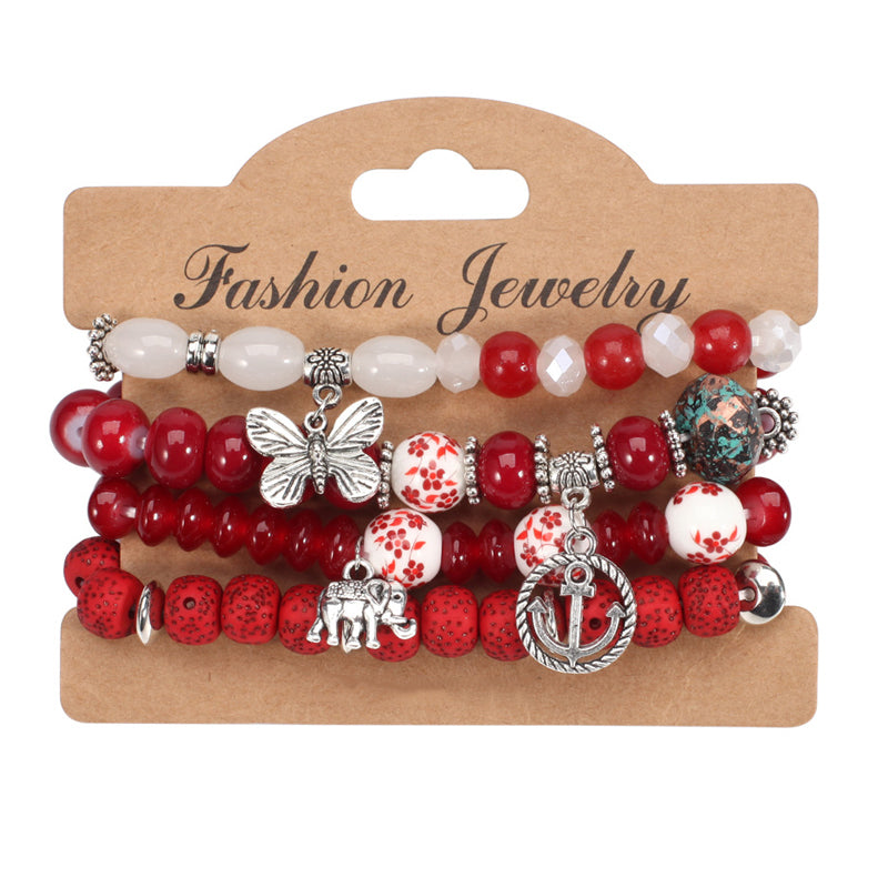 4-Piece Bohemian Beaded Bracelet Set