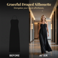 Halter Neck Ruched Maxi Dress & Cardigan Set