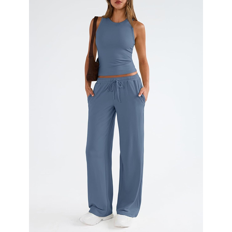 Two-Piece Lounge Set – Flowy Wide-Leg & High-Waist