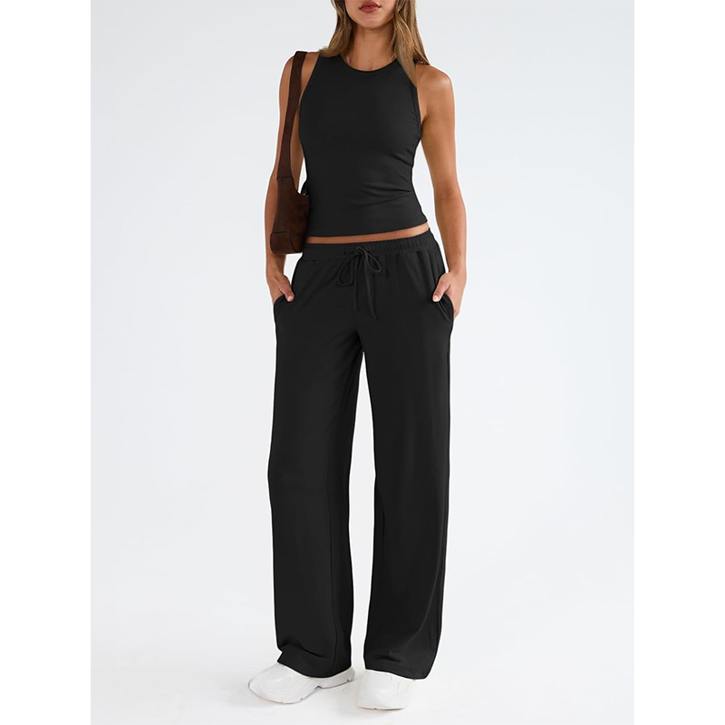 Two-Piece Lounge Set – Flowy Wide-Leg & High-Waist