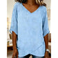 Relaxed V-Neck Top – Irregular Hem & Breathable