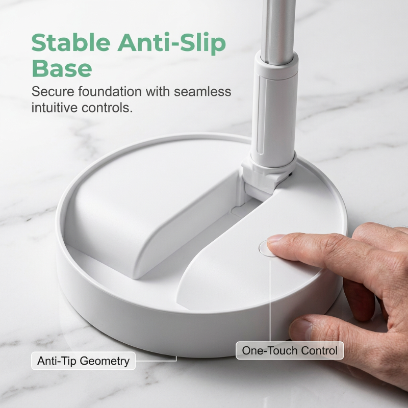 Collapsible Telescopic Fan – 4 Speeds, Ultra-Quiet & USB Rechargeable