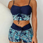 High-Waist Boxer Swimsuit – Printed & Quick-Dry Fit