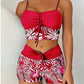 High-Waist Boxer Swimsuit – Printed & Quick-Dry Fit
