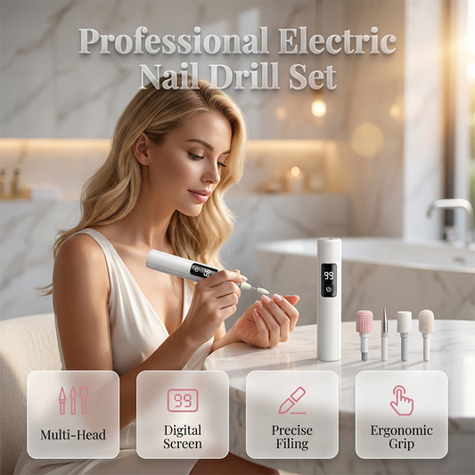 Professional Electric Nail Drill – Multi-Head & Digital Speed Control