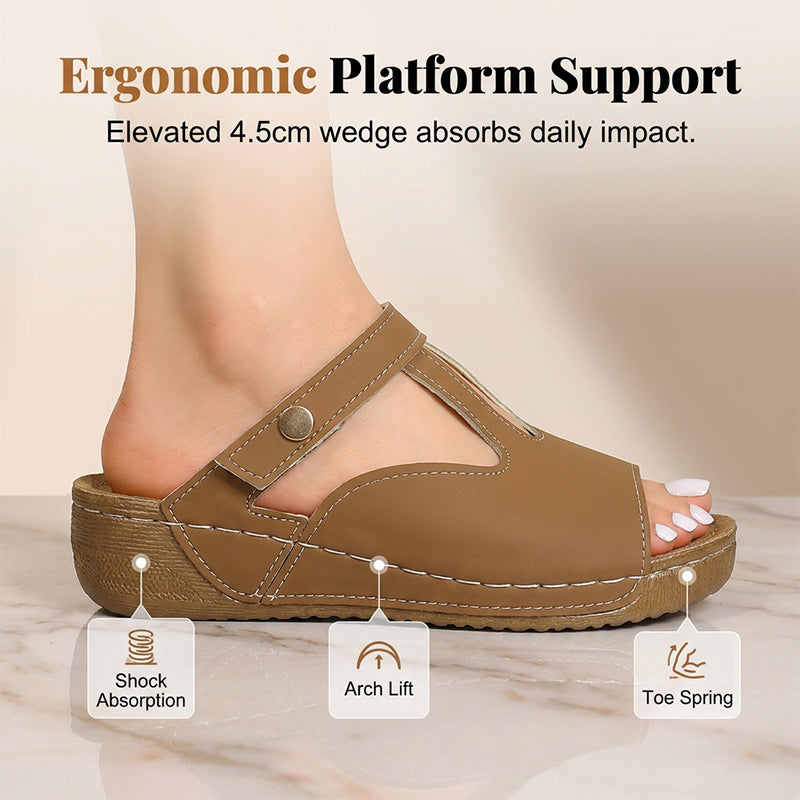 ⏳Limited-time 50% off⏰Women's Open Toe Cutout Wedge Slide Sandals👡