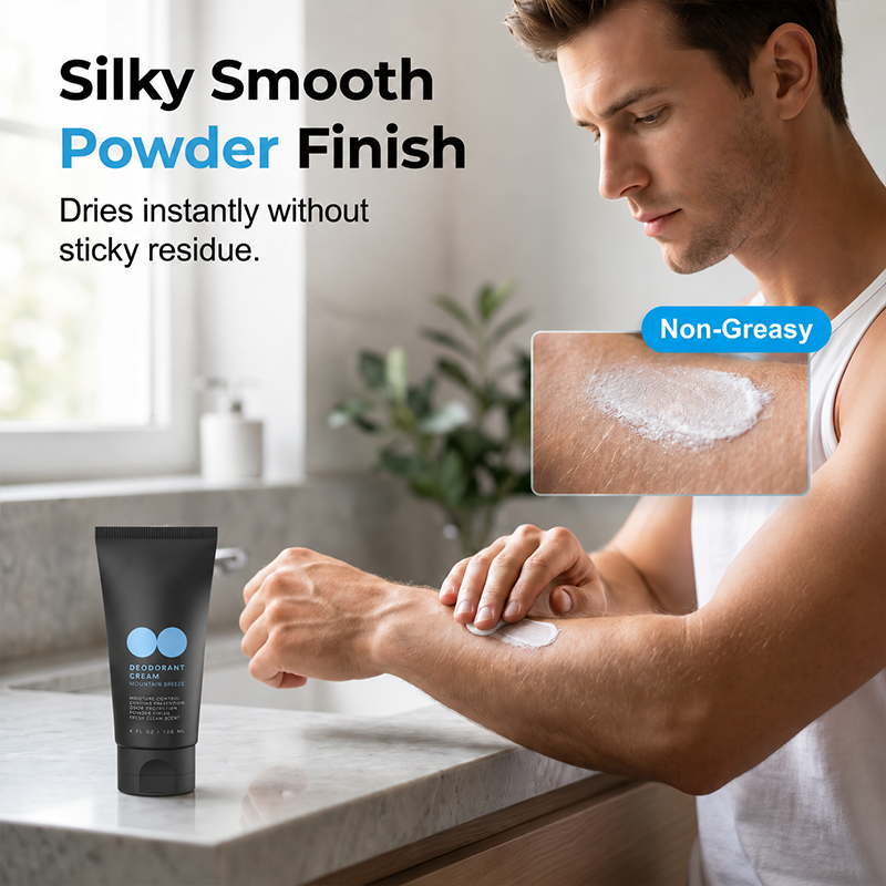 Quick-Dry Deodorant Cream – Talc-Free & Chafe Protection Formula