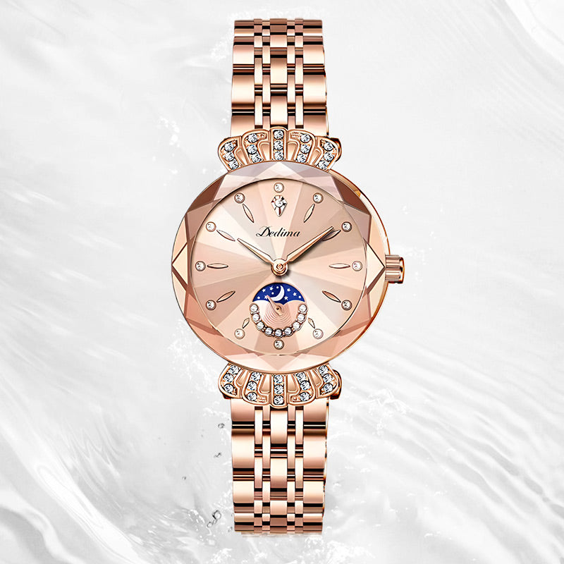 💎Diamond Star & Moon Watch – Elegant & Adjustable Design