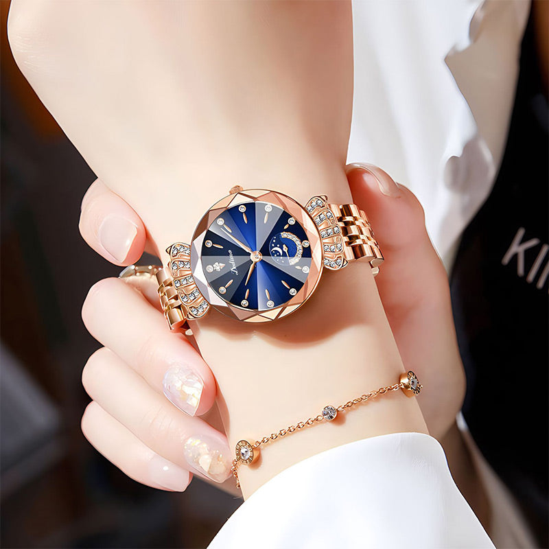 💎Diamond Star & Moon Watch – Elegant & Adjustable Design