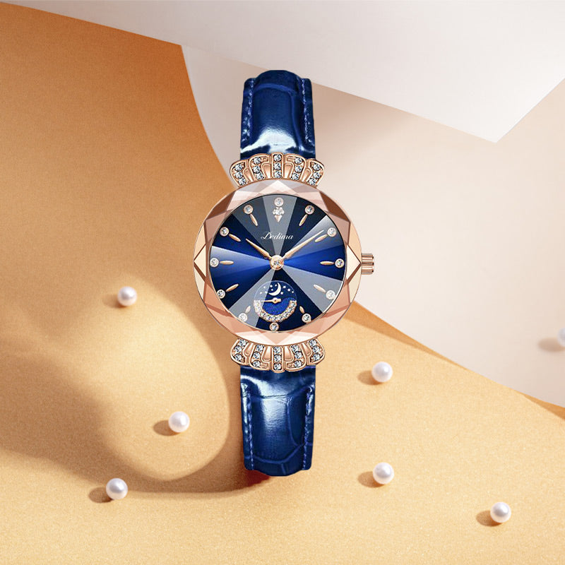 💎Diamond Star & Moon Watch – Elegant & Adjustable Design