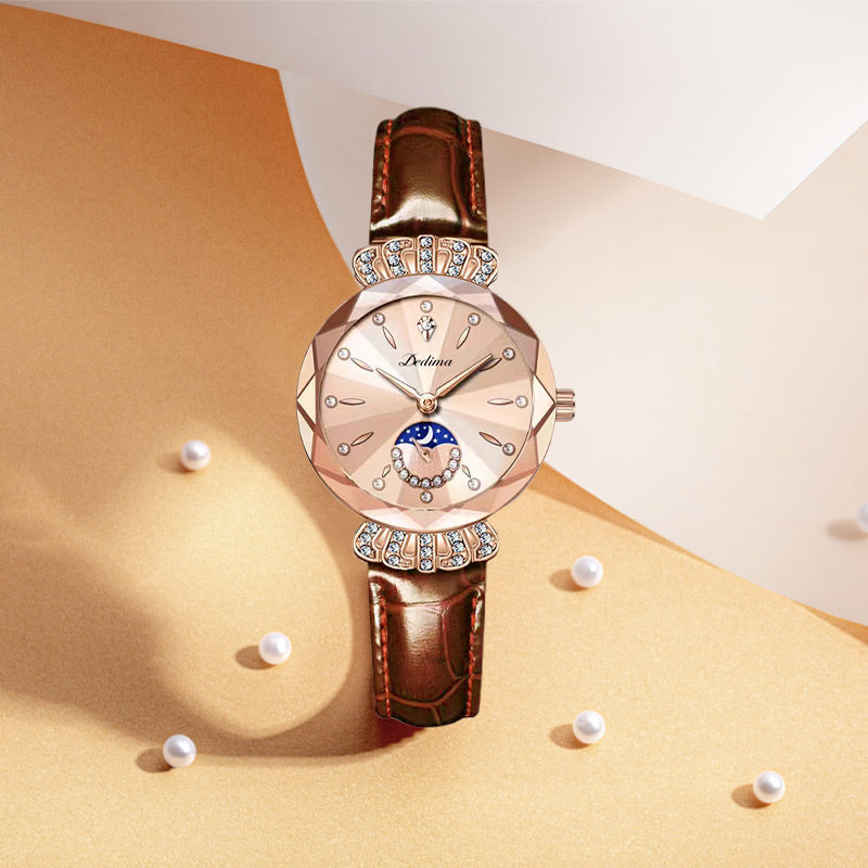 💎Diamond Star & Moon Watch – Elegant & Adjustable Design
