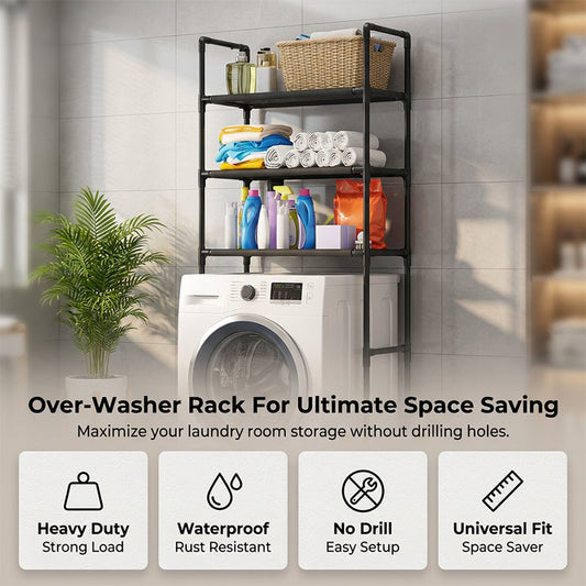 Over-the-Toilet Storage Rack – Rustproof & No-Drill Design