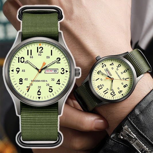 Luminous Men's Sport Watch – Date, Easy Read & Durable Strap