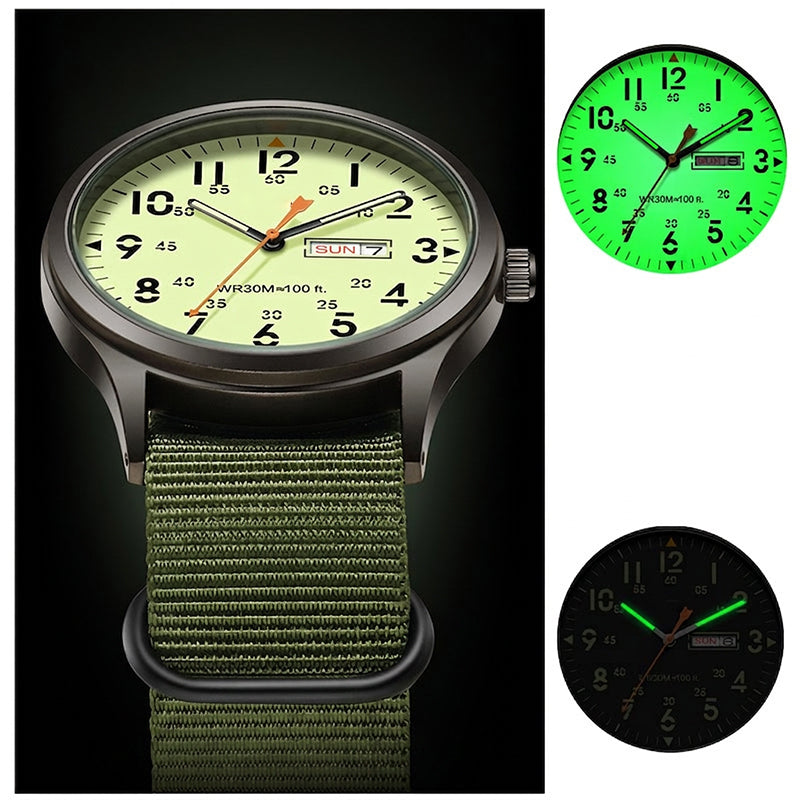 Luminous Men's Sport Watch – Date, Easy Read & Durable Strap