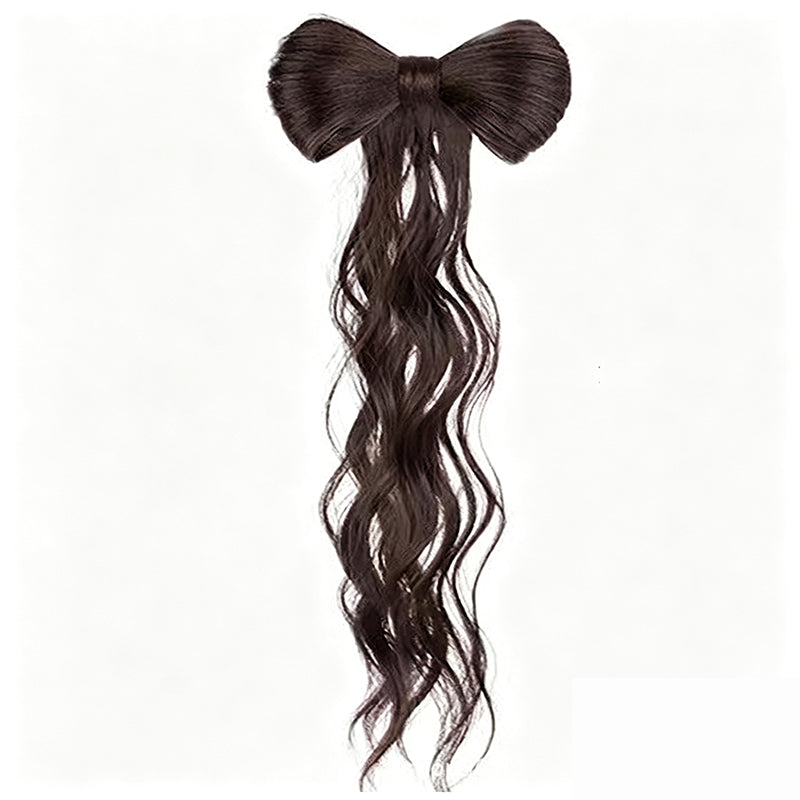 Bowknot Claw Clip Ponytail – Instant Volume & Elegant Half-Up Style