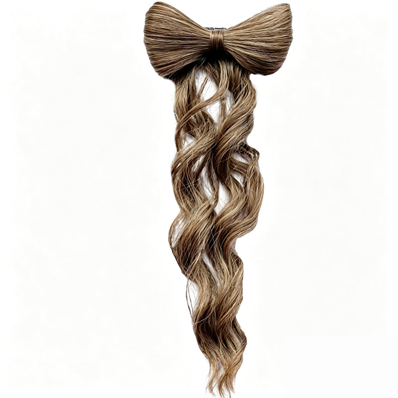 Bowknot Claw Clip Ponytail – Instant Volume & Elegant Half-Up Style