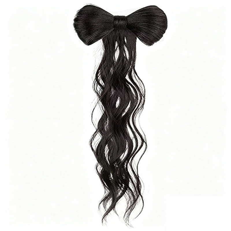 Bowknot Claw Clip Ponytail – Instant Volume & Elegant Half-Up Style