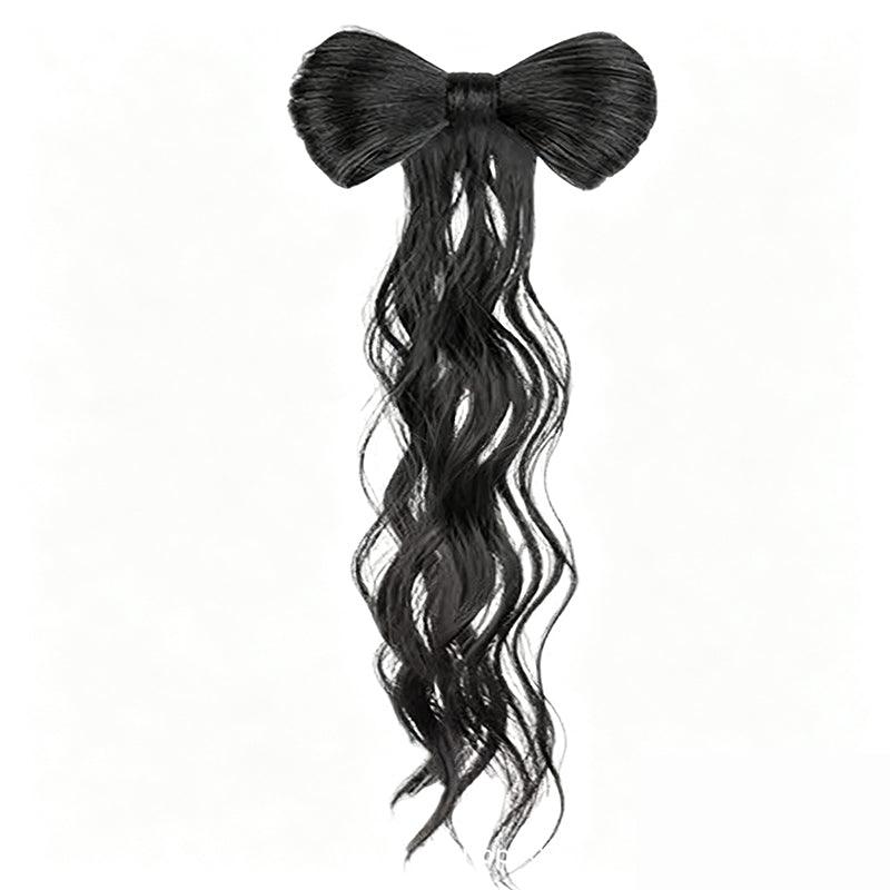 Bowknot Claw Clip Ponytail – Instant Volume & Elegant Half-Up Style