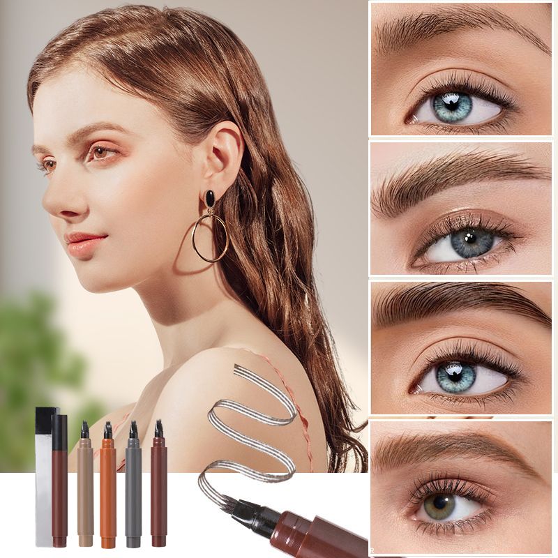 4-Tip Waterproof Brow & Beard Pen – Hair-Like Precision