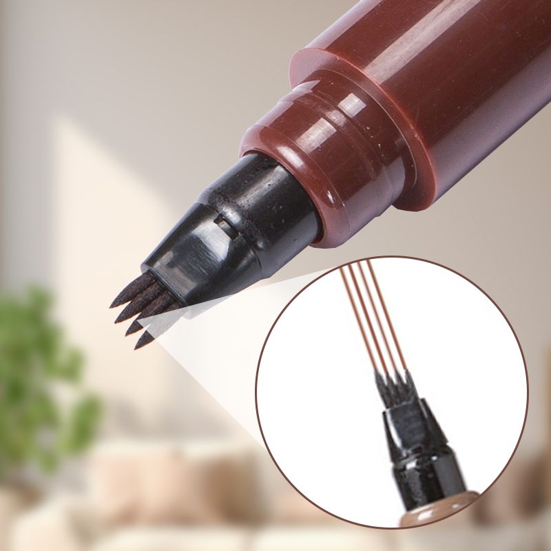 4-Tip Waterproof Brow & Beard Pen – Hair-Like Precision