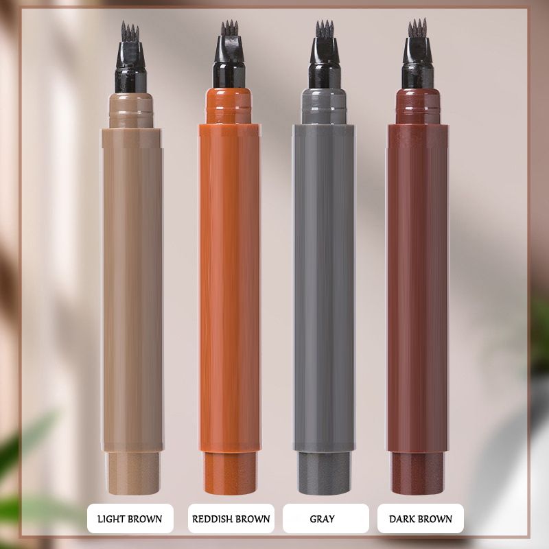4-Tip Waterproof Brow & Beard Pen – Hair-Like Precision