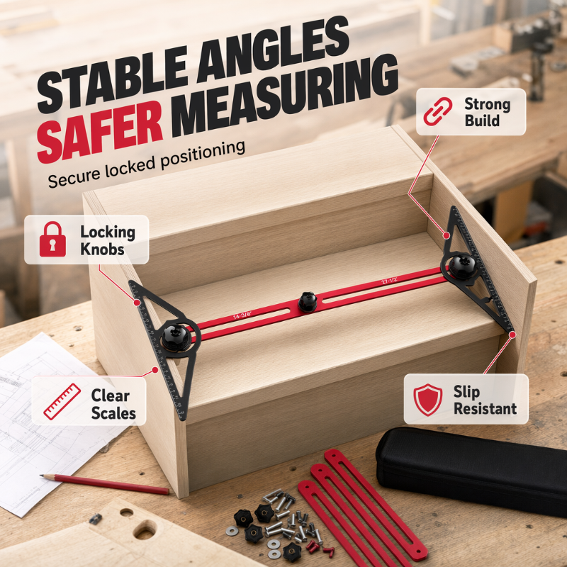 Get Perfect Layouts Instantly! Aluminum Measuring Tool Kit