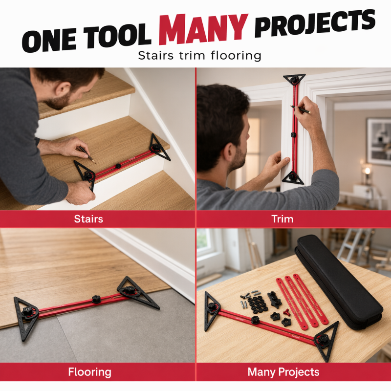 Get Perfect Layouts Instantly! Aluminum Measuring Tool Kit