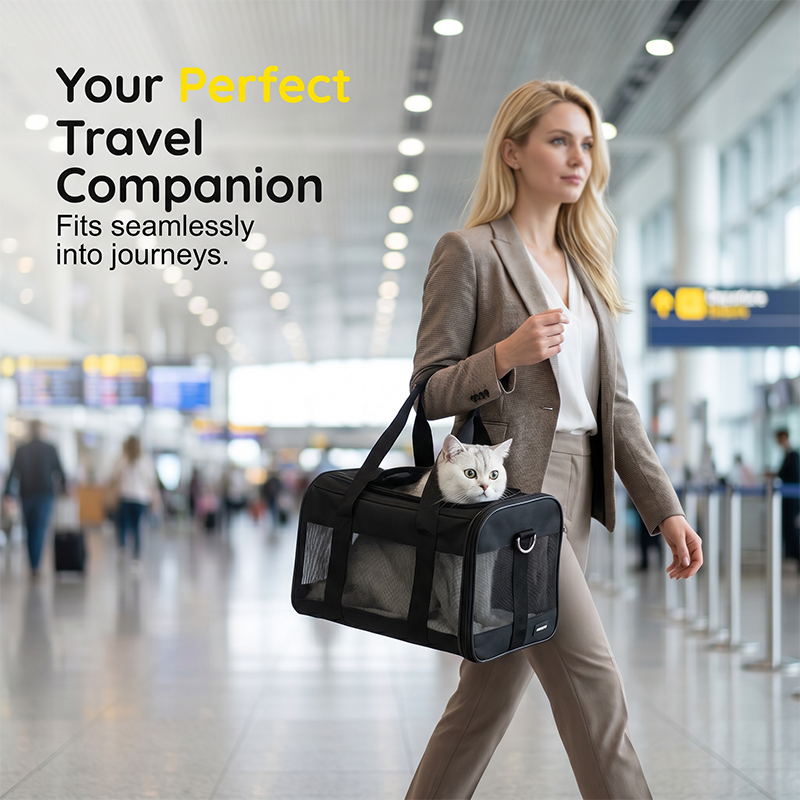 Breathable Pet Carrier Bag – All-Angle Mesh & Detachable Strap