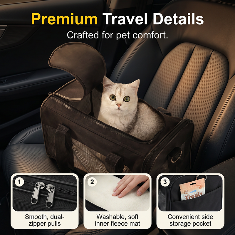 Breathable Pet Carrier Bag – All-Angle Mesh & Detachable Strap