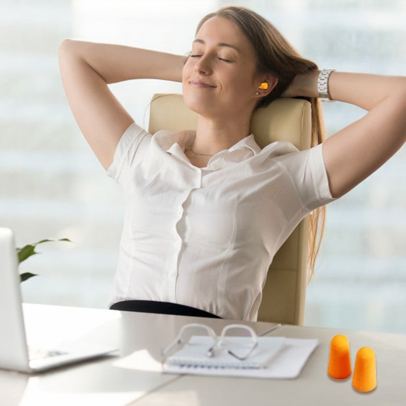 Reusable, Slow-Rebound, Noise-Canceling Soft Foam Earplugs