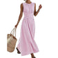 Waist-Tie Striped Maxi Dress – Breezy & Vacation-Ready Design