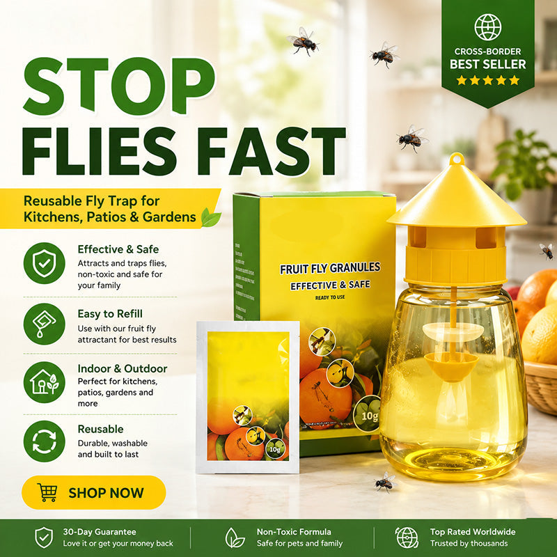 Outdoor Fly Trap – 4-Hole Capture & No-Fuss Setup