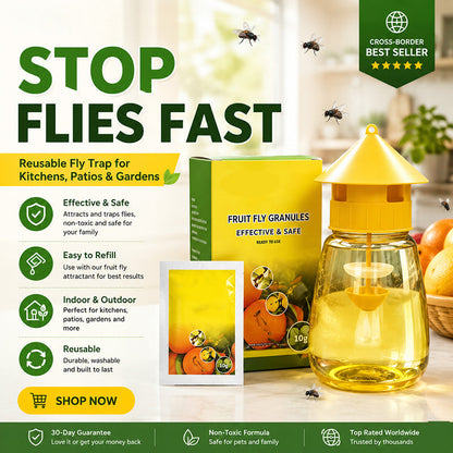 Outdoor Fly Trap – 4-Hole Capture & No-Fuss Setup