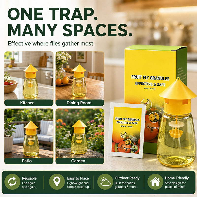 Outdoor Fly Trap – 4-Hole Capture & No-Fuss Setup