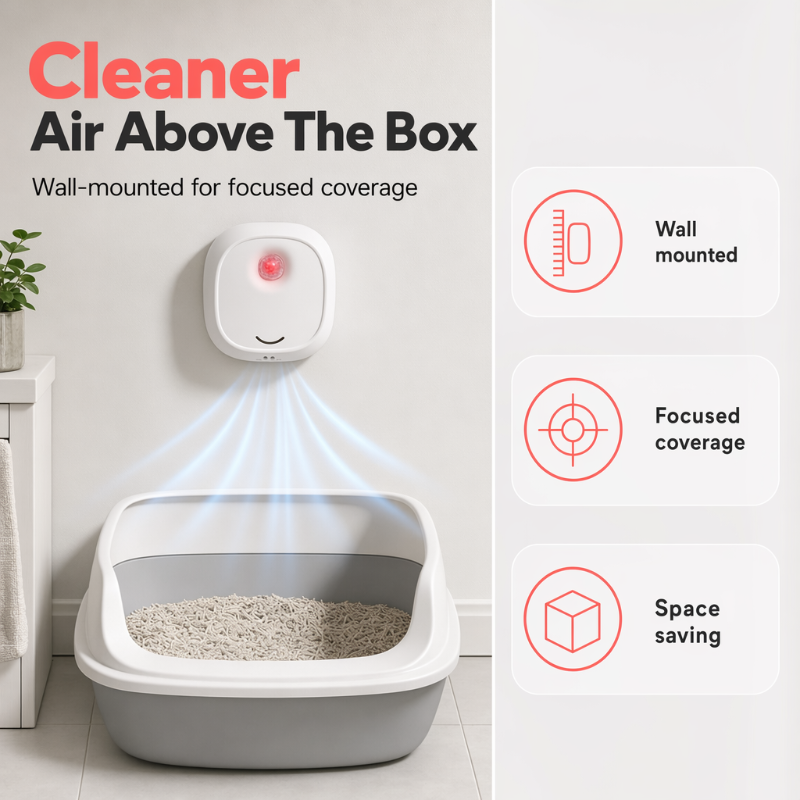 Wall-Mounted Pet Odor Purifier – Silent & Easy Setup