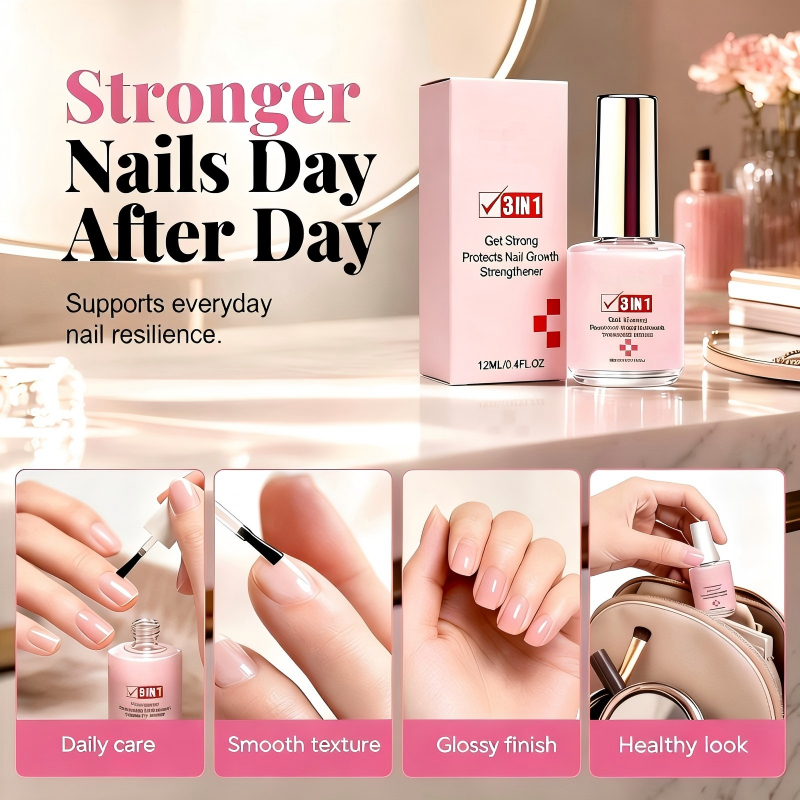 Nail Strengthener – Ridge-Filling Glossy Finish & Daily Protection