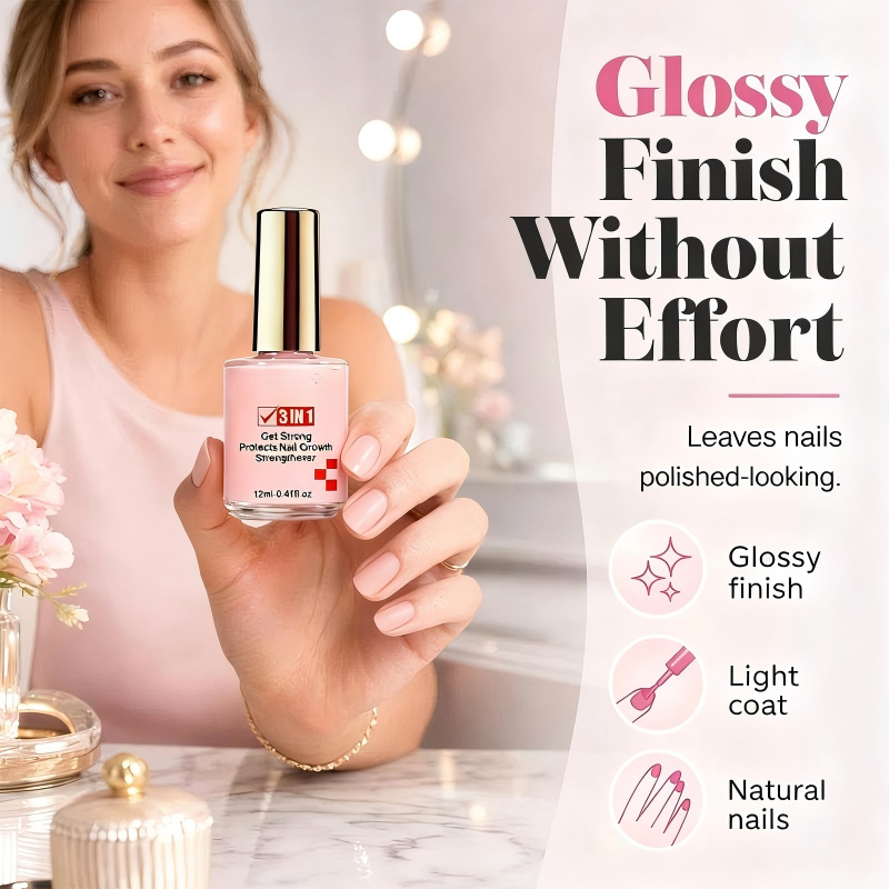 Nail Strengthener – Ridge-Filling Glossy Finish & Daily Protection
