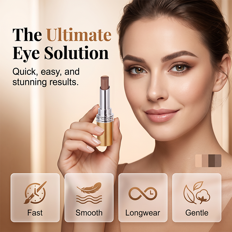 3-Tone Eyeshadow Stick – Smudge-Proof & Creamy Gradient Finish