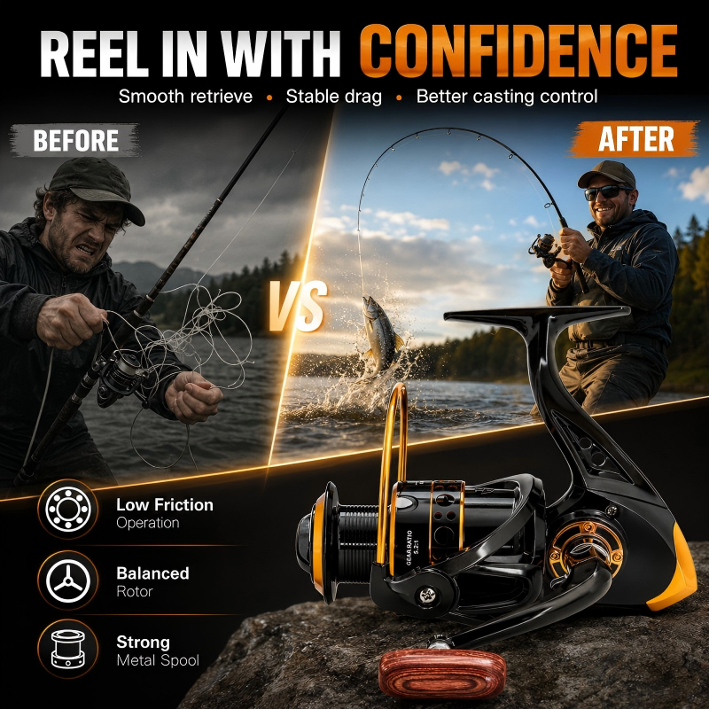 CNC Alloy Spinning Reel – Smooth Cast, Interchangeable Handle