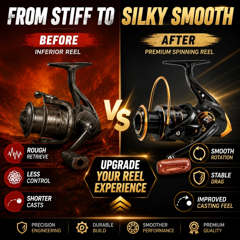CNC Alloy Spinning Reel – Smooth Cast, Interchangeable Handle