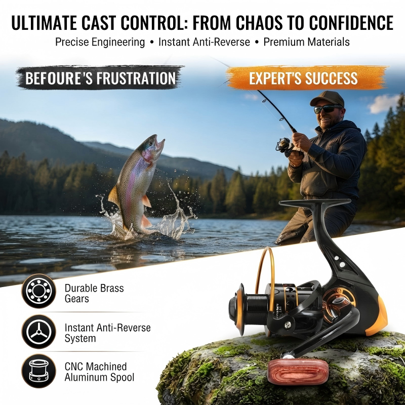 CNC Alloy Spinning Reel – Smooth Cast, Interchangeable Handle