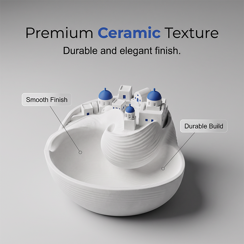 Santorini-Inspired Ceramic Key Bowl – Functional & Decorative Entryway Organizer