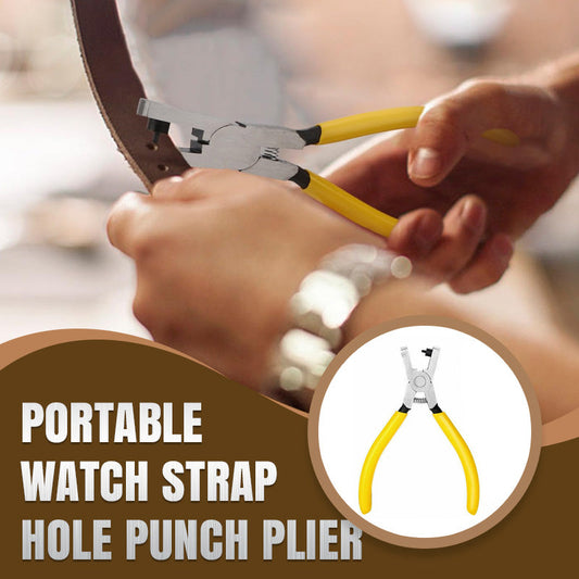 Precision Leather Hole Punch Plier | Ergonomic Non-Slip Grip for Watch Straps & Belts