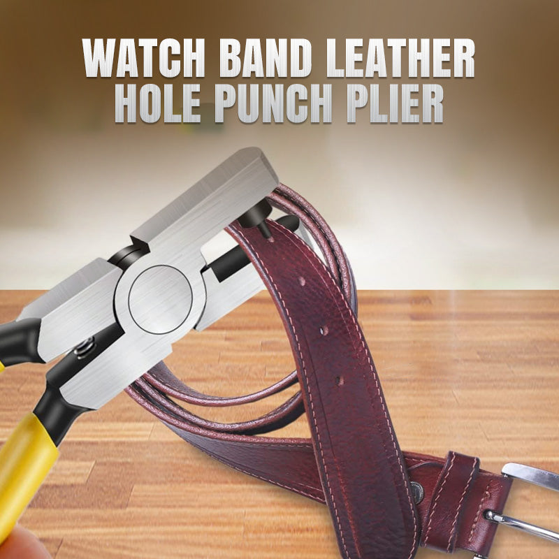 Precision Leather Hole Punch Plier | Ergonomic Non-Slip Grip for Watch Straps & Belts