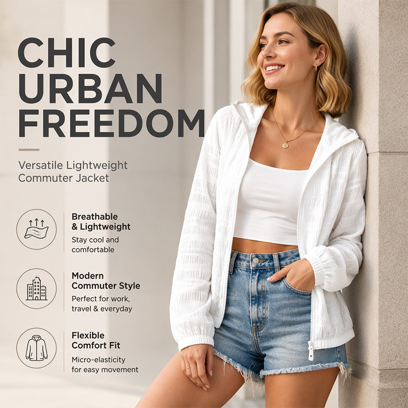 Lightweight Zip-Up Hoodie – Breathable & Wrinkle-Resistant Fit