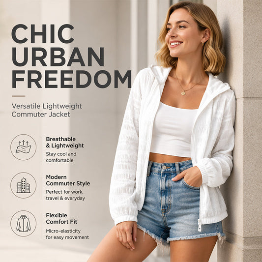 Lightweight Zip-Up Hoodie – Breathable & Wrinkle-Resistant Fit