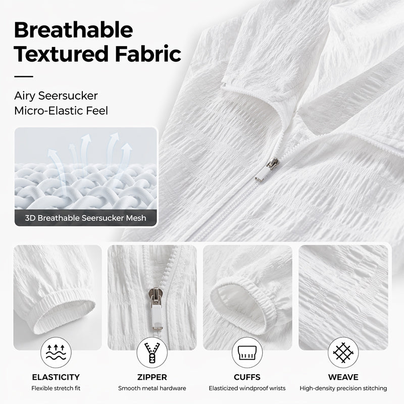 Lightweight Zip-Up Hoodie – Breathable & Wrinkle-Resistant Fit