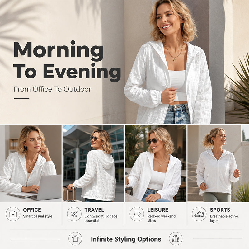 Lightweight Zip-Up Hoodie – Breathable & Wrinkle-Resistant Fit