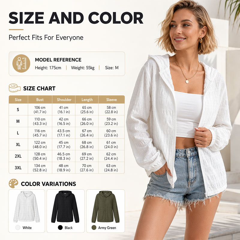 Lightweight Zip-Up Hoodie – Breathable & Wrinkle-Resistant Fit